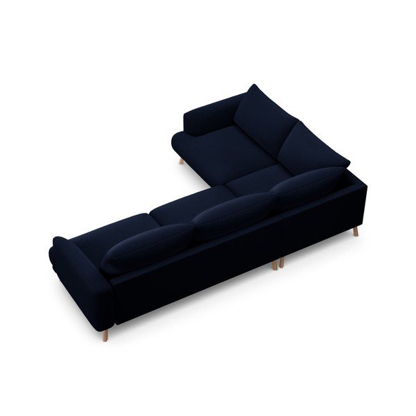 Tumši zils samta stūra dīvāns (ar kreiso stūri/L veida) Naomi – Micadoni -image-3