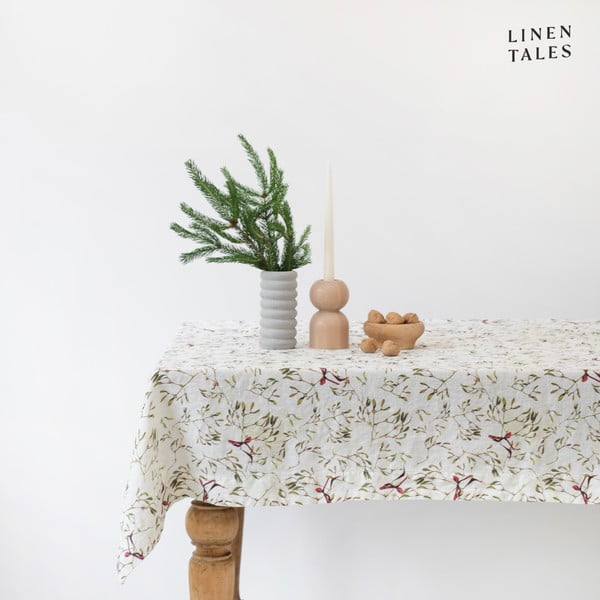 Lina galdauts ar Ziemassvētku motīvu 140x380 cm – Linen Tales