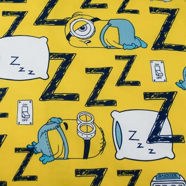 Dzeltena/zila vienguļamā kokvilnas bērnu gultas veļa 140x200 cm Mimoni Lazy Club – Jerry Fabrics-image-4
