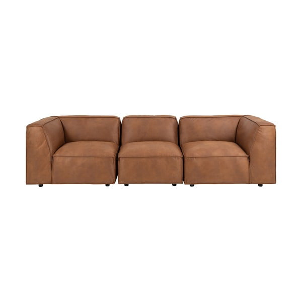 Konjakbrūns dīvāns no ādas imitācijas 282 cm Fairfield Kentucky – Bonami Selection