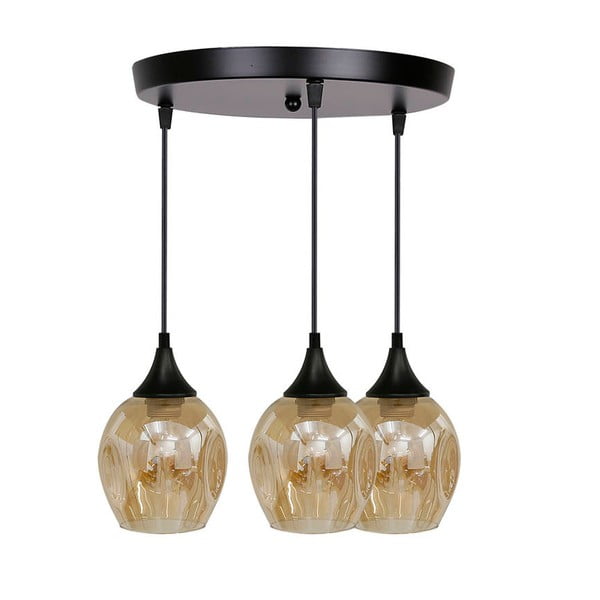 Melna piekaramā lampa ar stikla abažūru Aspa – Candellux Lighting-image-3