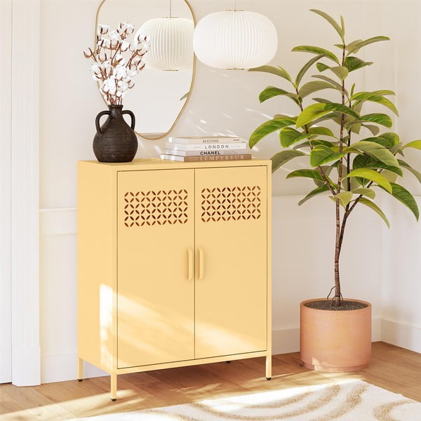 Dzeltens metāla skapītis 80x102x40 cm Annie – Støraa-image-1