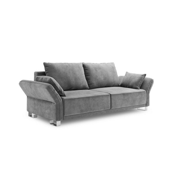 Pelēks trīsvietīgs dīvāns ar samta polsterējumu Windsor & Co Sofas Pyxis-image-2