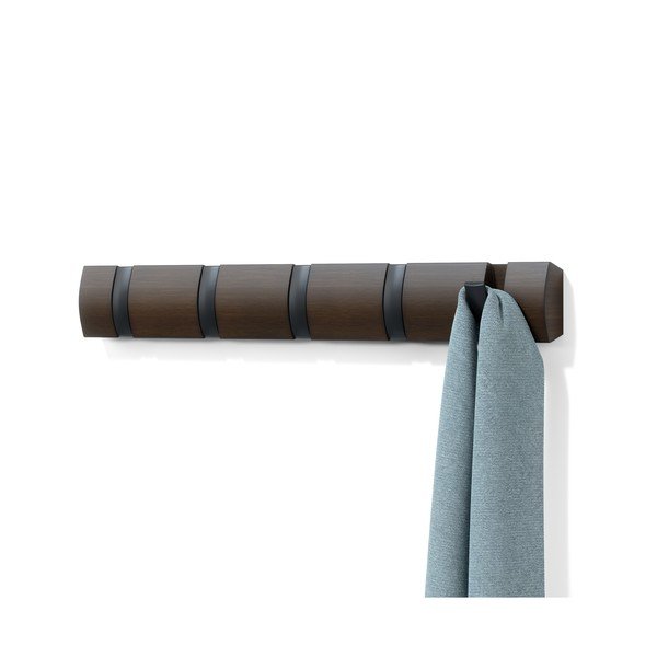 Tumši brūns papeles masīvkoka sienas pakaramais Flip – Umbra-image-4