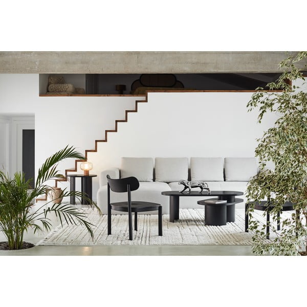 Melns žurnālgaldiņš ar oškoka imitāciju 120x50 cm Nori – Teulat-image-2