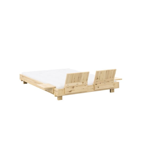 Dabīga toņa priedes masīvkoka divvietīga gulta ar redelēm 160x200 cm Social Bed – Karup Design-image-4