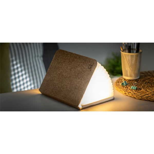 Tumši brūna liela LED grāmatas formas galda lampa Gingko Booklight