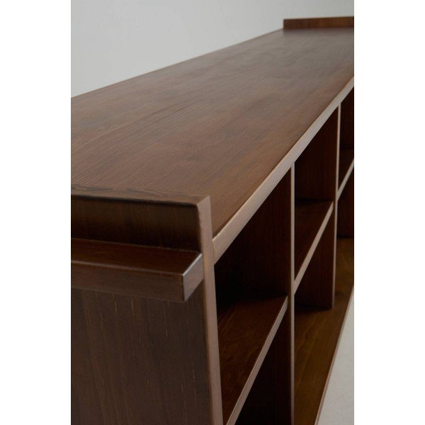 Tumša dabīga toņa priedes masīvkoka grāmatplaukts 193x60x40 cm Apelvik – Jotex-image-4