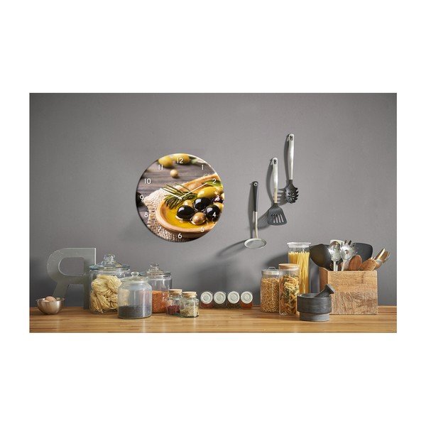 Stikla sienas pulkstenis Styler Gold, ø 30 cm-image-2