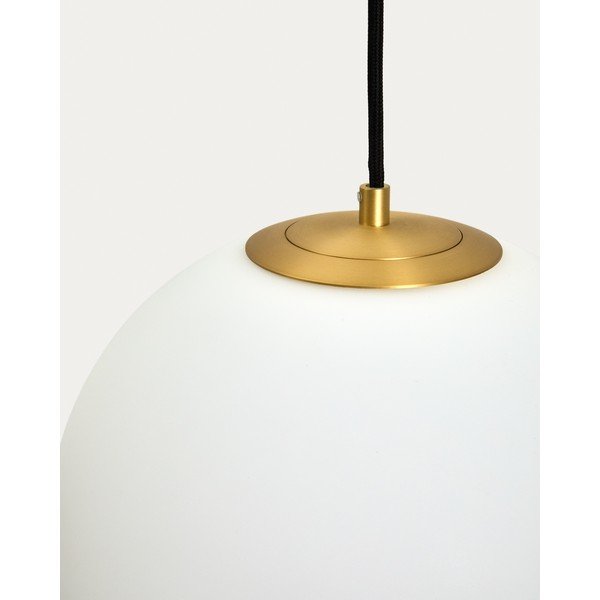 Balta/zelta krāsas piekaramā lampa ar stikla abažūru ø 10 cm Brisia – Kave Home-image-2