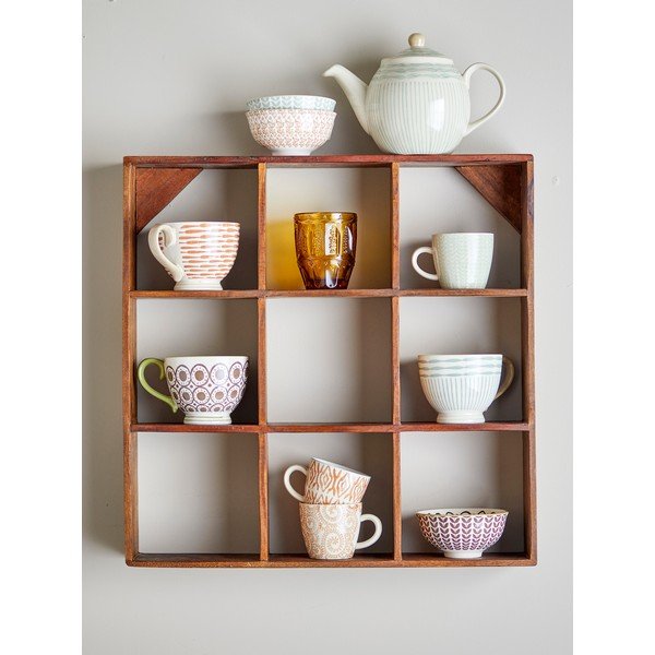 Dabīga toņa daudzlīmeņu atkārtoti pārstrādātas koksnes sienas plaukts 53 cm Tilo – Bloomingville-image-1