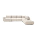 Krēmkrāsas velveta stūra dīvāns (ar labo stūri/U veida) Nihad modular – Bobochic Paris