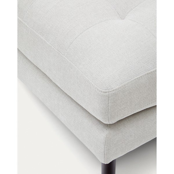 Pelēkbēšs kāju soliņš no šenila auduma Debra – Kave Home-image-1