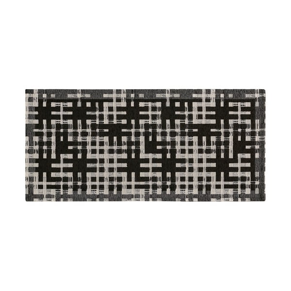 Melns mazgājams celiņa paklājs 55x190 cm Dama Nero – Floorita