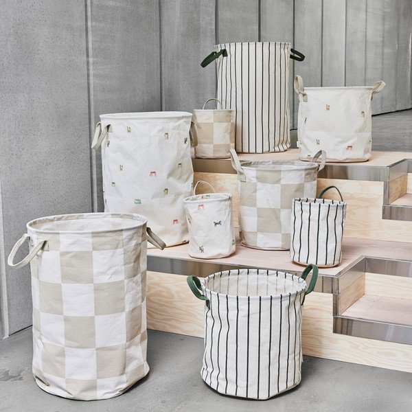 Bēšs/krēmkrāsas tekstila veļas grozs Chess – OYOY Living Design-image-1