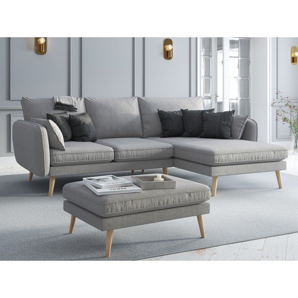Pelēks kāju soliņš Kooko Home Lento-image-1