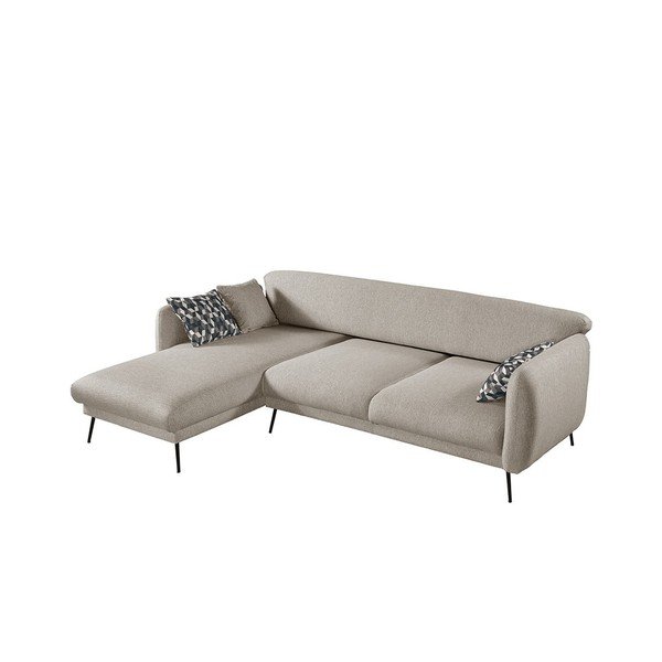 Bēšs izvelkamais stūra dīvāns Pandia Home Madrid, kreisais stūris-image-1