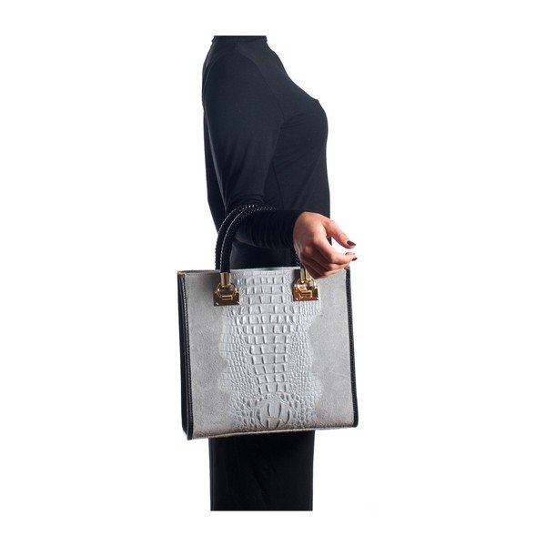 Ādas rokassoma Isabella Rhea 8010 Grigio-image-3