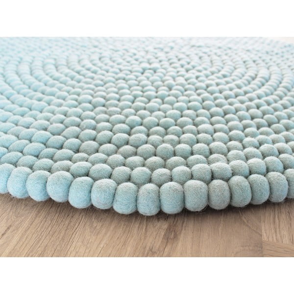 Pasteļzils vilnas bumbiņu paklājs Wooldot Ball Rugs, ⌀ 90 cm