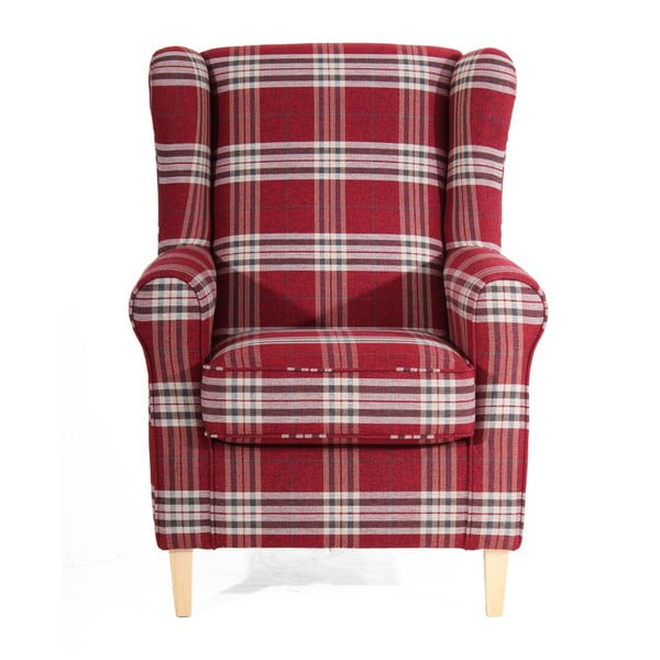 Sarkans rūtains atzveltnes krēsls Max Winzer Lorris-image-3