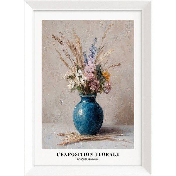 Drukāta glezna ar rāmi 56x75 cm Blue Vase – Styler