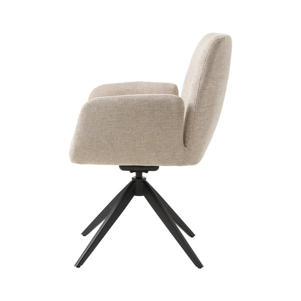 Krēmkrāsas polsterēts ēdamistabas krēsls ar roku balstiem Roxana – Unique Furniture-image-4