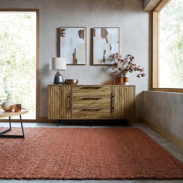 Terakotas oranžs ar rokām darināts paklājs 120x170 cm Finley – Flair Rugs-image-1