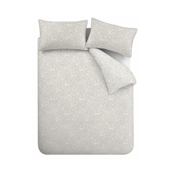 Pelēkbēša divguļamā kokvilnas gultas veļa 200x200 cm Woodland – Bianca