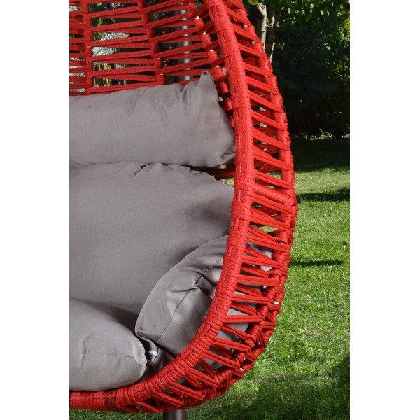 Sarkans/pelēks dārza piekaramais krēsls Findik – Floriane Garden-image-1