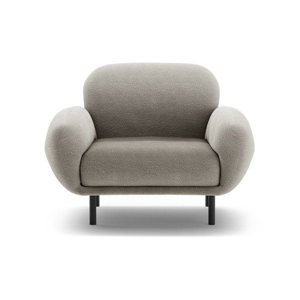 Pelēks atpūtas krēsls no buklē auduma Poppy – Micadoni -image-1