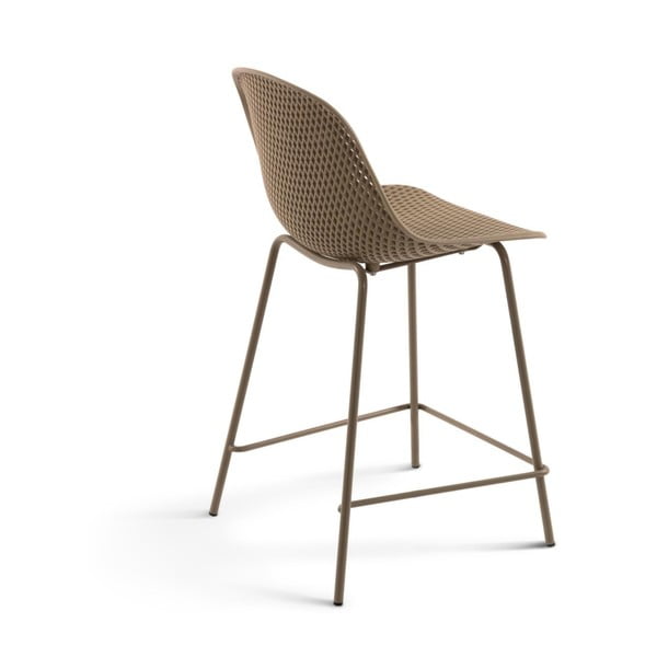 Bēšs metāla/plastmasas dārza bāra krēsls Quinby – Kave Home-image-2