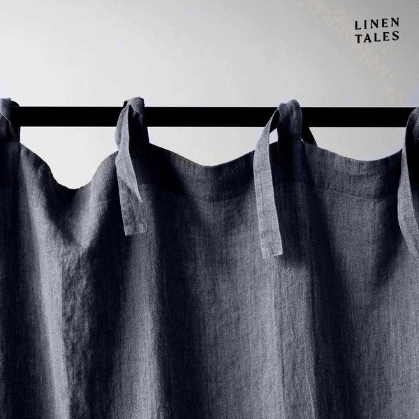 Tumši pelēks aizkars 140x330 cm Night Time – Linen Tales-image-1