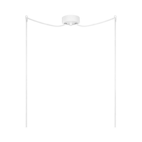 Balta un sudraba dubultā piekaramā lampa ar baltu kabeli un baltu ligzdu Sotto Luce Tsuki, Ø 30 cm-image-3