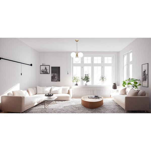 Balta/zelta krāsas piekaramā lampa ar stikla abažūru ø 15 cm Hector – Squid Lighting-image-1