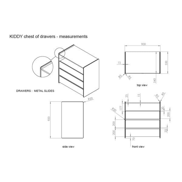 Balta bērnu kumode Vipack Kiddy-image-4