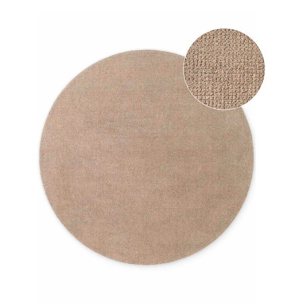 Bēšs ar rokām darināts vilnas apaļš paklājs ø 200 cm Greenwich – Ted Baker