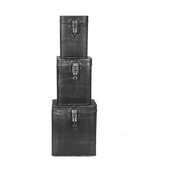 Melna metāla glabāšanas kaste LABEL51, augstums 17 cm-image-1