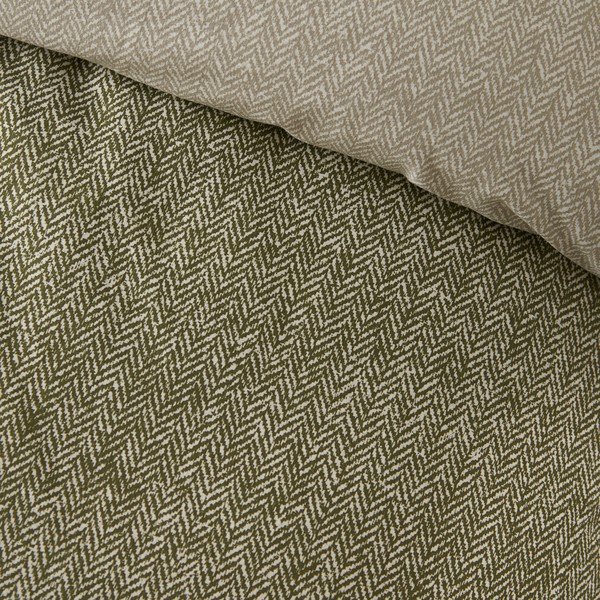 Zaļa divguļamā flaneļa gultas veļa 200x200 cm Brushed Herringbone – Catherine Lansfield-image-2