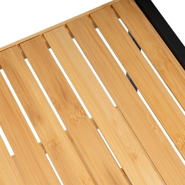 Melns/dabīga toņa bambusa plaukts 30x70 cm – Casa Selección-image-2