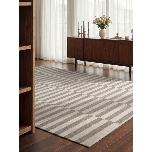 Balts/pelēks divpusējs/ar rokām darināts vilnas paklājs 200x300 cm Vika – Hanse Home-image-1
