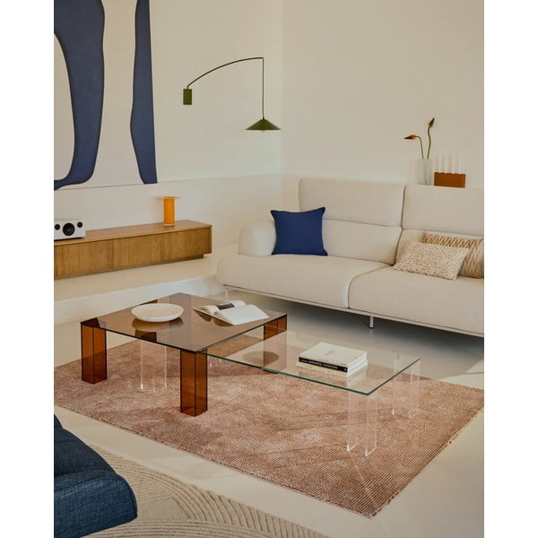 Bēšs modulārais dīvāns no šenila auduma 232 cm Compo – Kave Home-image-1