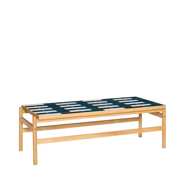 Melnbalts/dabīga toņa žurnālgaldiņš ar ozolkoka imitāciju 61x132 cm Motif – Hübsch