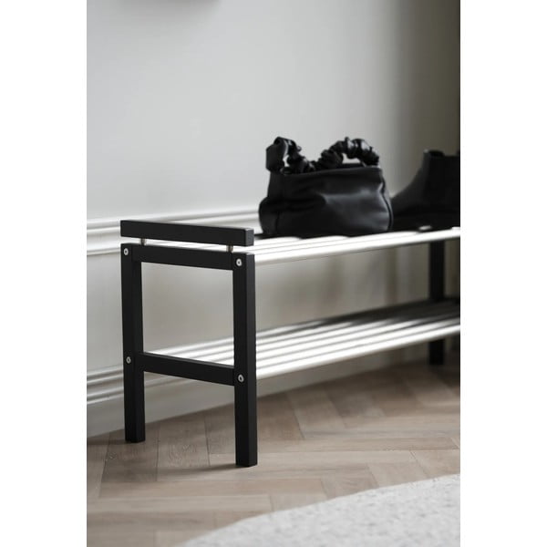 Dabīga toņa ozola masīvkoka apavu plaukts Confetti – Rowico-image-2