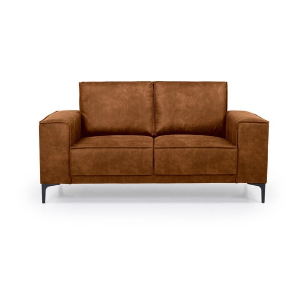 Konjakbrūns dīvāns no ādas imitācijas 164 cm Copenhagen – Scandic