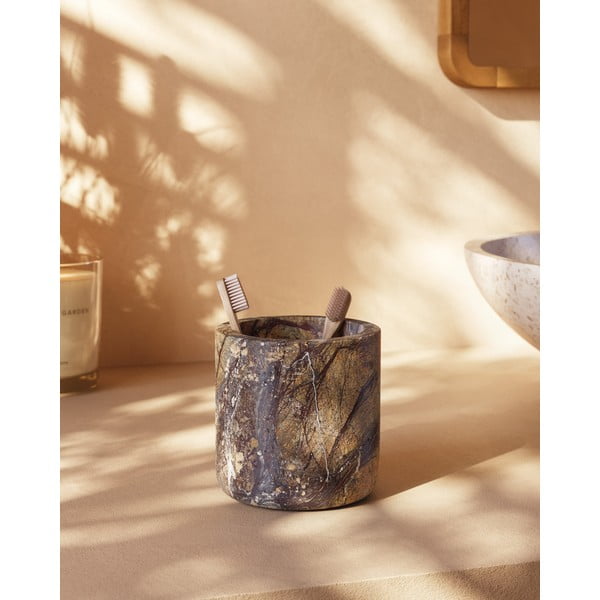 Dabīga toņa marmora trauks zobu birstei Spalsh – Kave Home-image-1