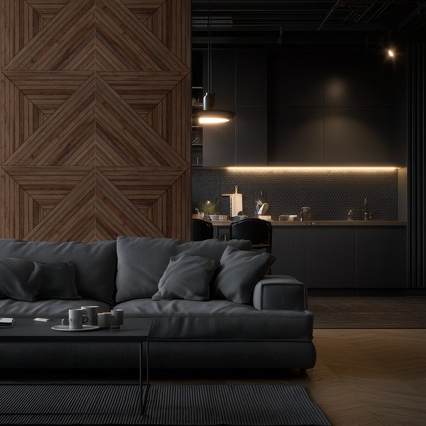 Tekstila akustiskie paneļi (2 gab.) 60x60 cm Medium Timber II – Styler-image-2