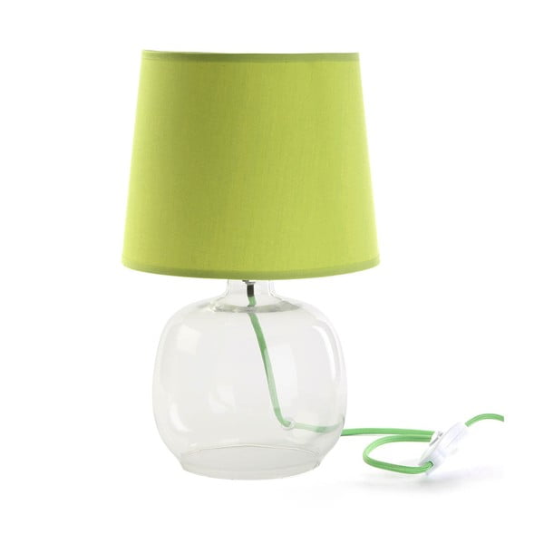 Versa Bobby zaļa stikla galda lampa, ø 22 cm