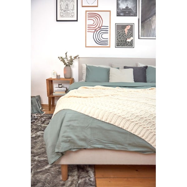Zaļa vienguļamā gultasveļa no mīkstinātas kokvilnas Bonami Selection, 140 x 200 cm-image-4