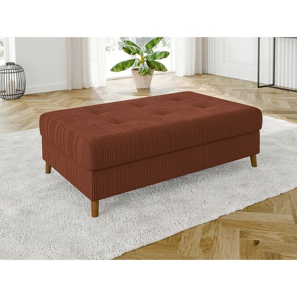 Ķieģeļu sarkans velveta kāju soliņš Ariella – Ropez-image-1