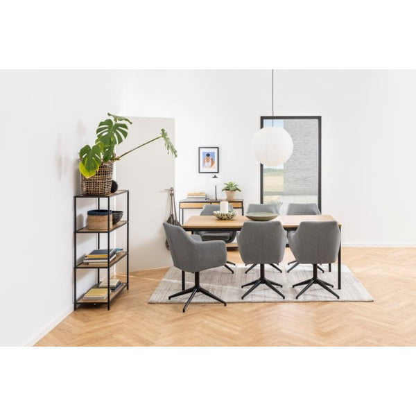 Melns/dabīga toņa grāmatplaukts ar ozolkoka imitāciju 77x114 cm Seaford – Actona-image-1